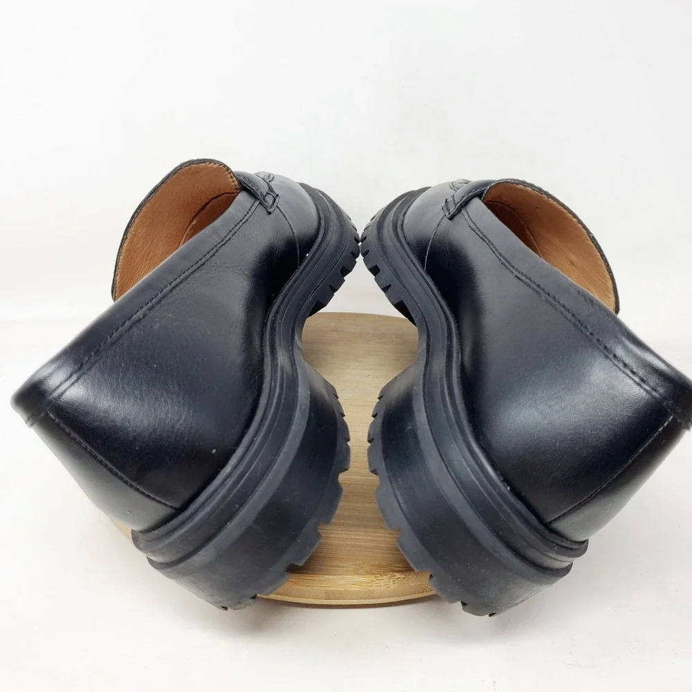 Madewell Chunky Loafer Womens 11 Bradley Black‎ Leather Platform Lug Sole Shoes